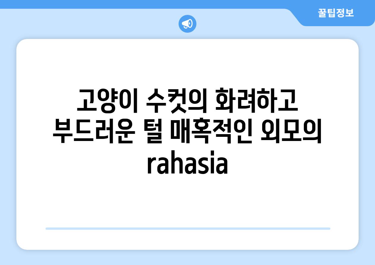 고양이 수컷의 화려하고 부드러운 털 매혹적인 외모의  rahasia