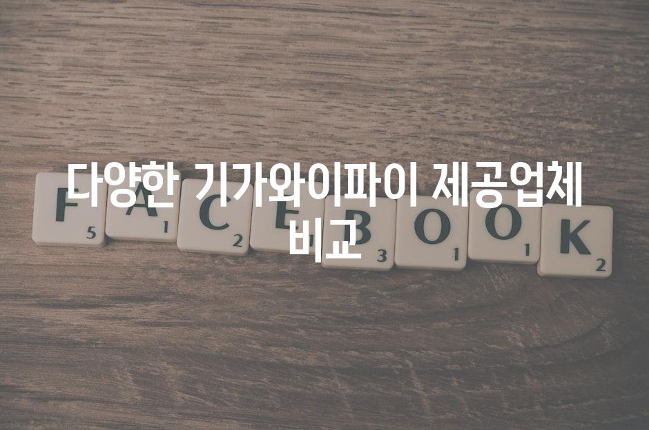 다양한 기가와이파이 제공업체 비교