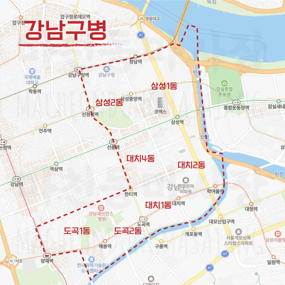 서울특별시-강남구병-선거구-동표시