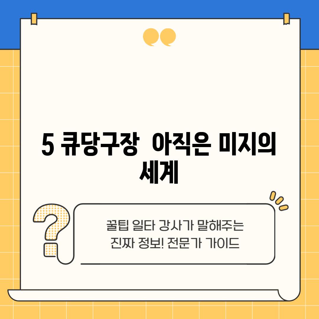 5. 큐당구장:  아직은 미지의 세계