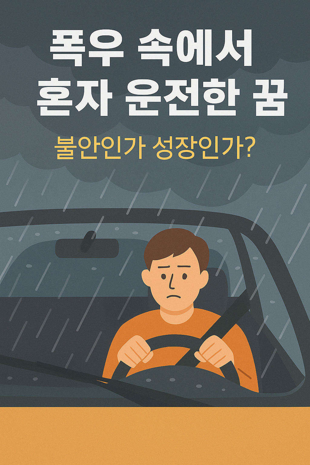 폭우 속에서 혼자 운전한 꿈