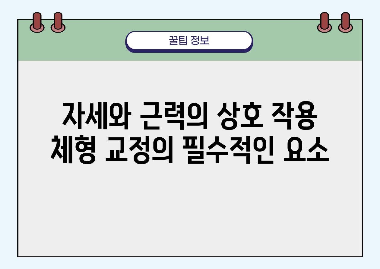 자세와 근력의 상호 작용 체형 교정의 필수적인 요소