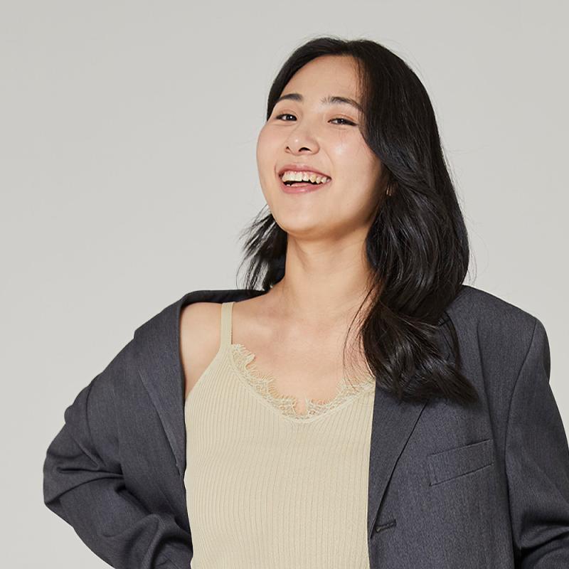 여리핏 레이어드 레이스 골지 끈나시