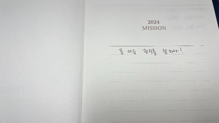 마음수련 다이어리 일 년 목표 설정