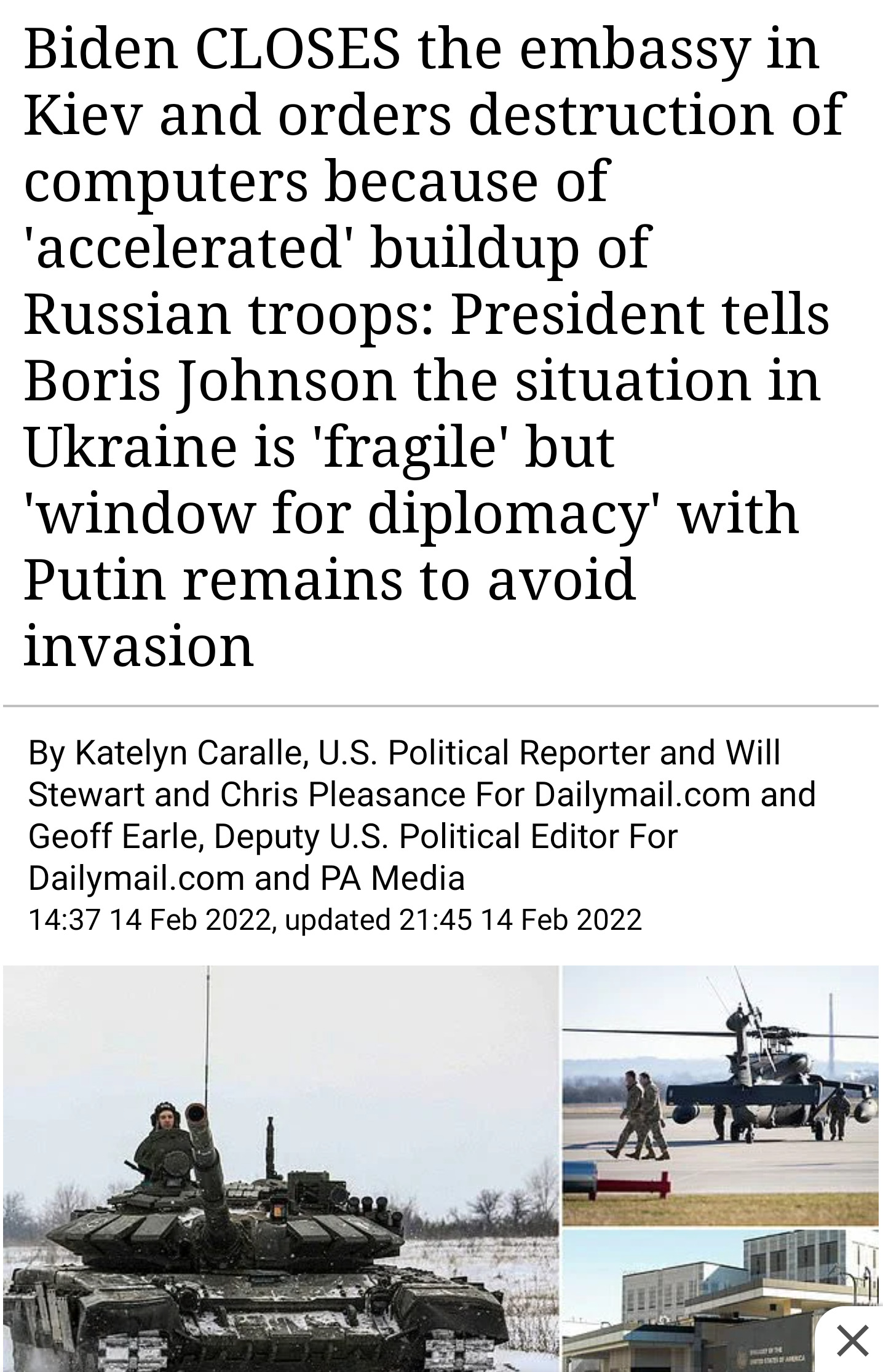  [전쟁 임박] 미국 등 키에프 대사관 철수 시작됐다 US closing embassy in Kyiv and moving remaining...
