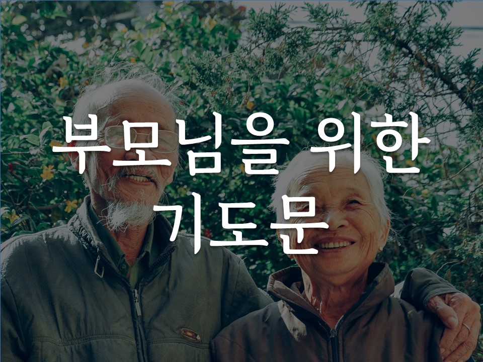 부모님을 위한 기도문