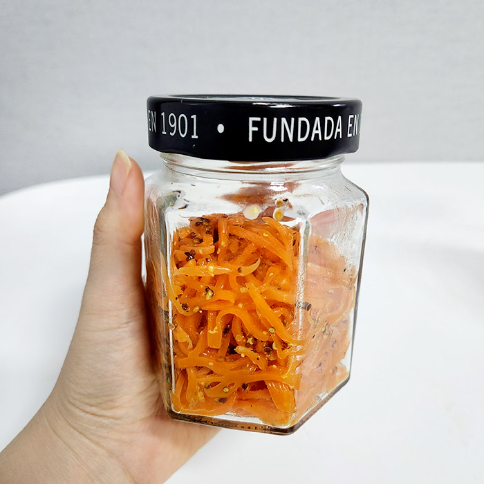 통에 담음
