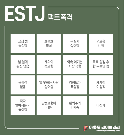 Estj 특징 정리 엣티제 연애 팩폭 공략 Mbti유형