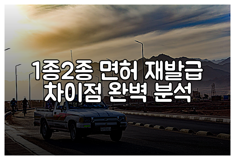1종2종 면허 재발급 차이점 완벽 분석