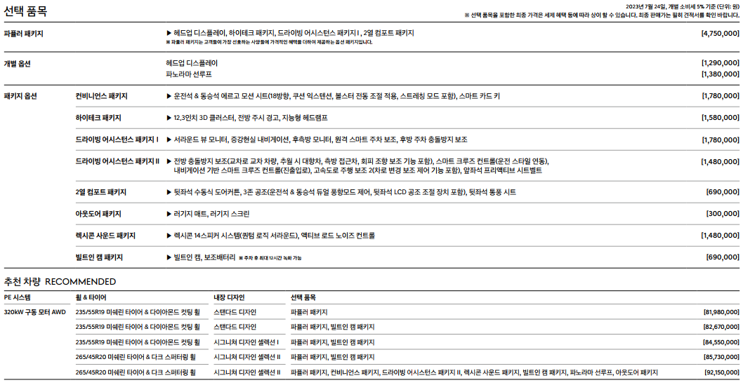 선택 품목