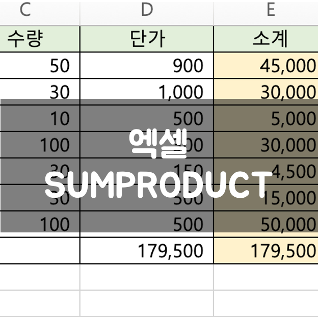  엑셀 sumproduct  사용법 알아보기