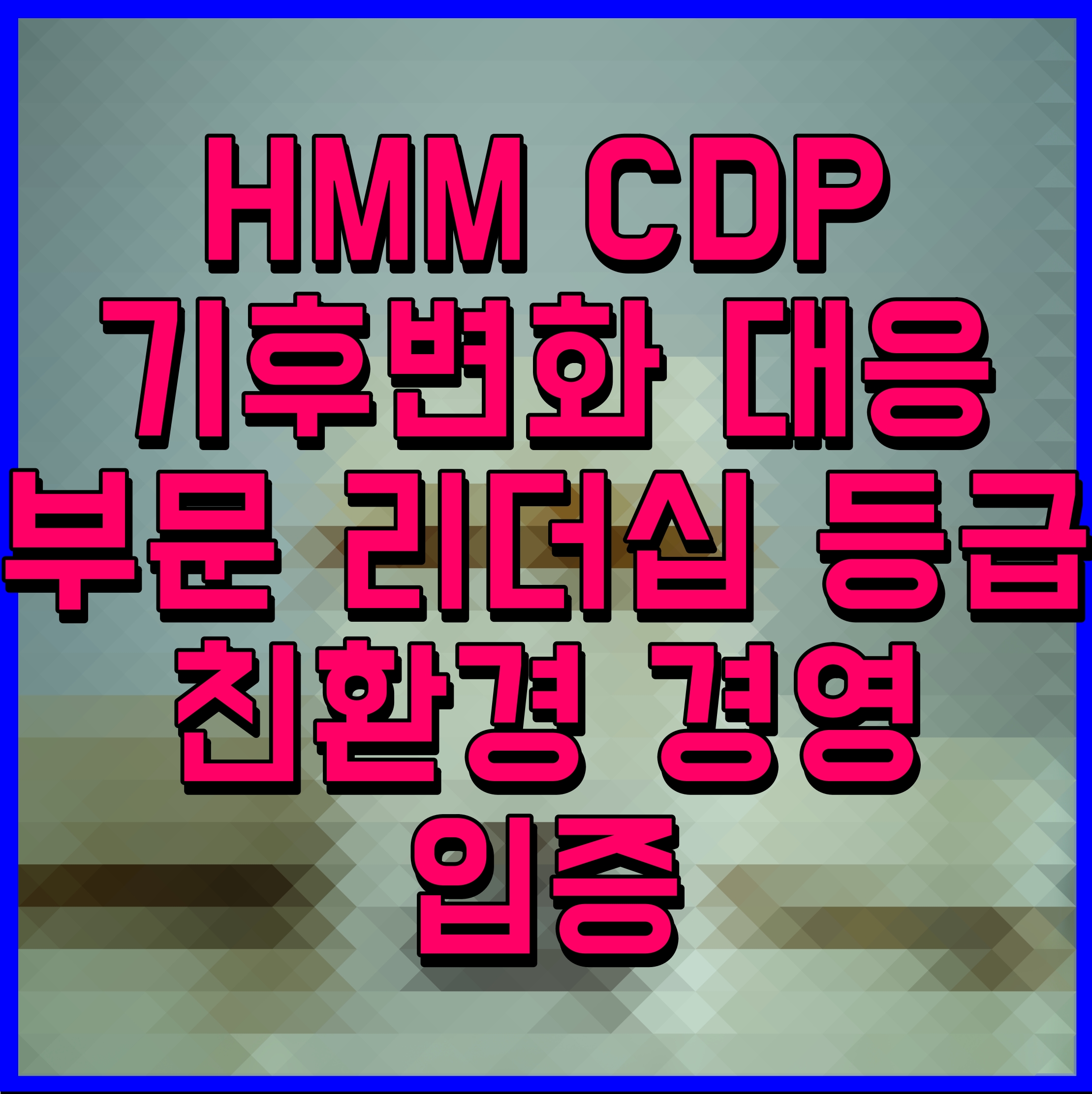  HMM CDP 기후변화 대응 부문 리더십 등급 친환경 경영 입증