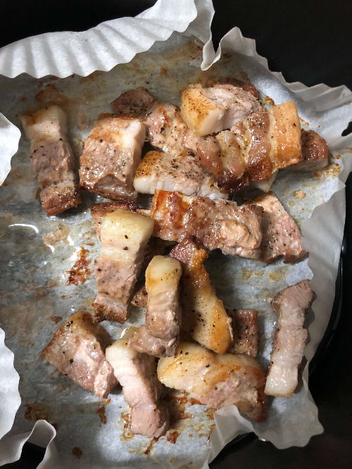 에어프라이어 - 가위 - 삼겹살