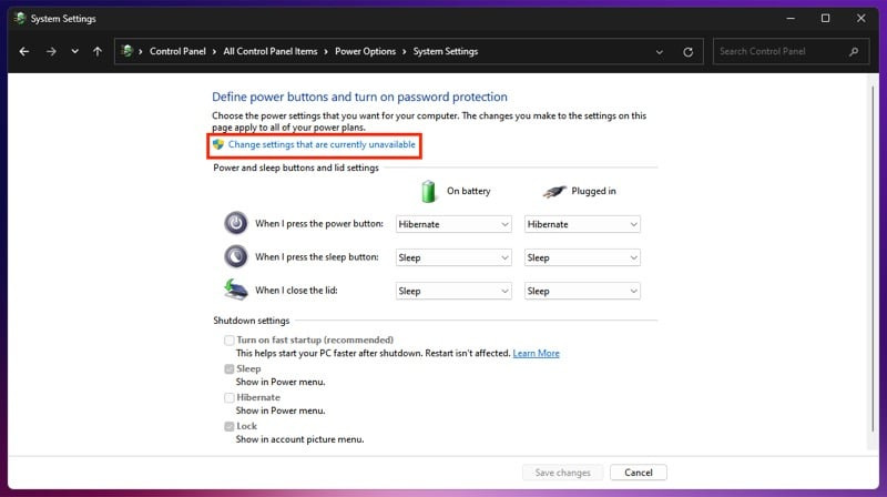 윈도우 빠른 시작 켜기 전원 옵션 메뉴