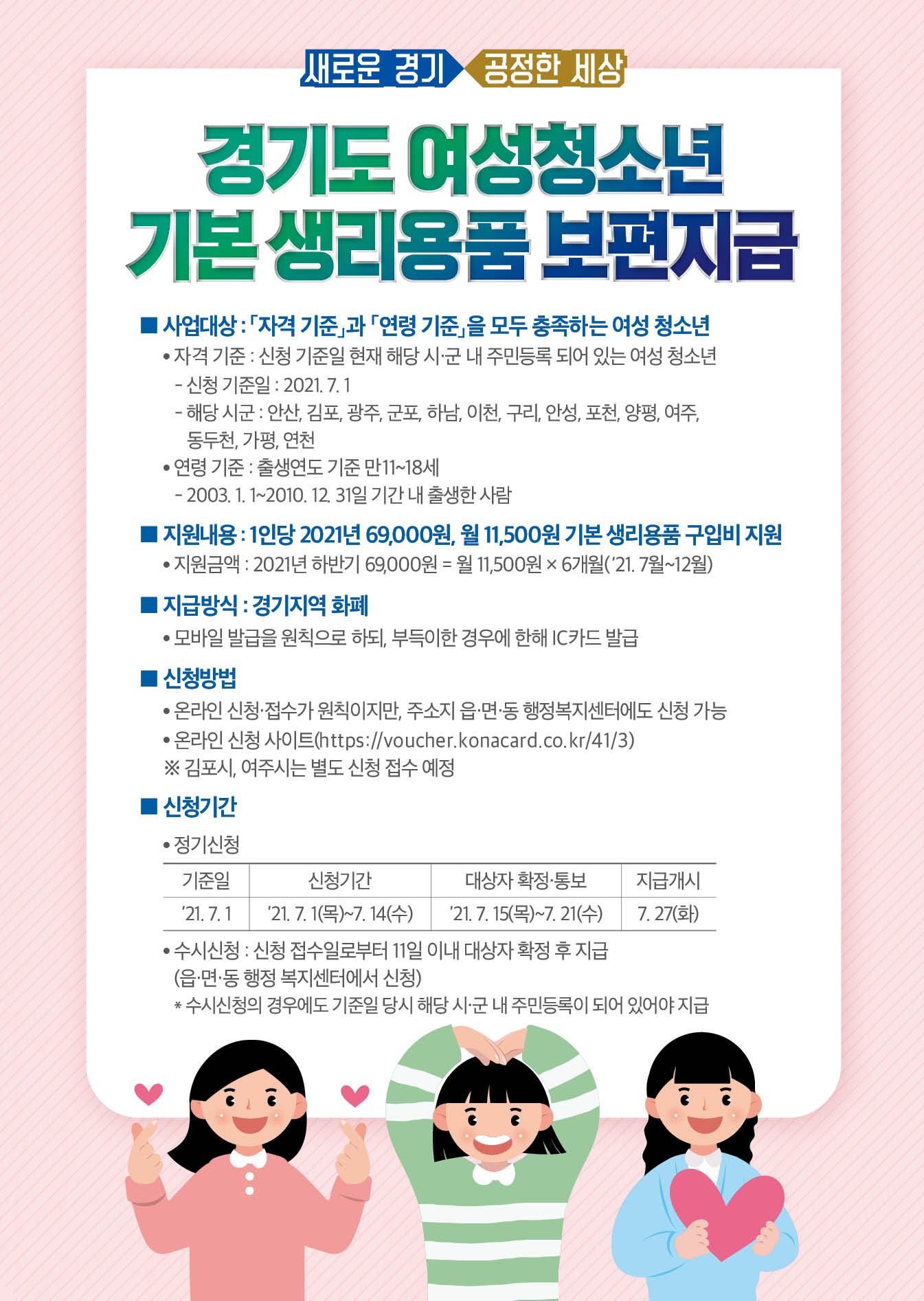  경기도 여성청소년 기본 생리용품 지원사업 [총정리]