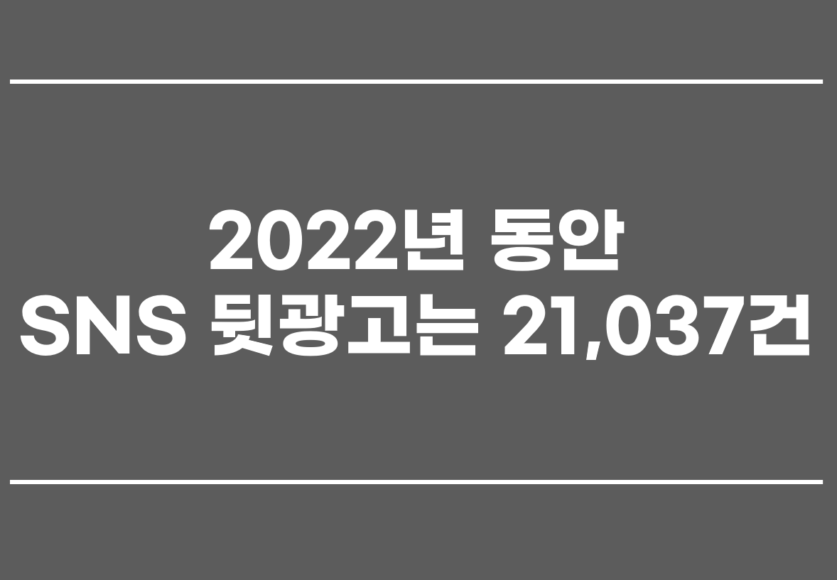  2022년 동안 SNS 뒷광고는 21,037건