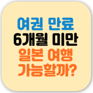 여권 6개월 미만 일본 여행 유효기간