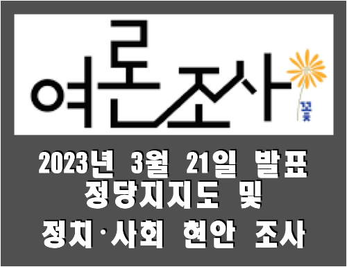 2023년 3월 21일 발표 정당지지도 및 정치･사회 현안 조사