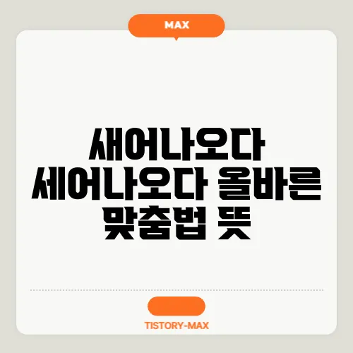 새어나오다 세어나오다 올바른 맞춤법 뜻