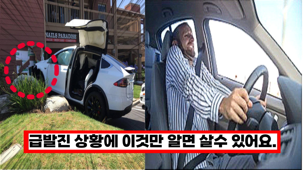  급발진 상황! 정신 똑바로 차리고 '이 버튼'만 누르면 바로 멈춥니다.