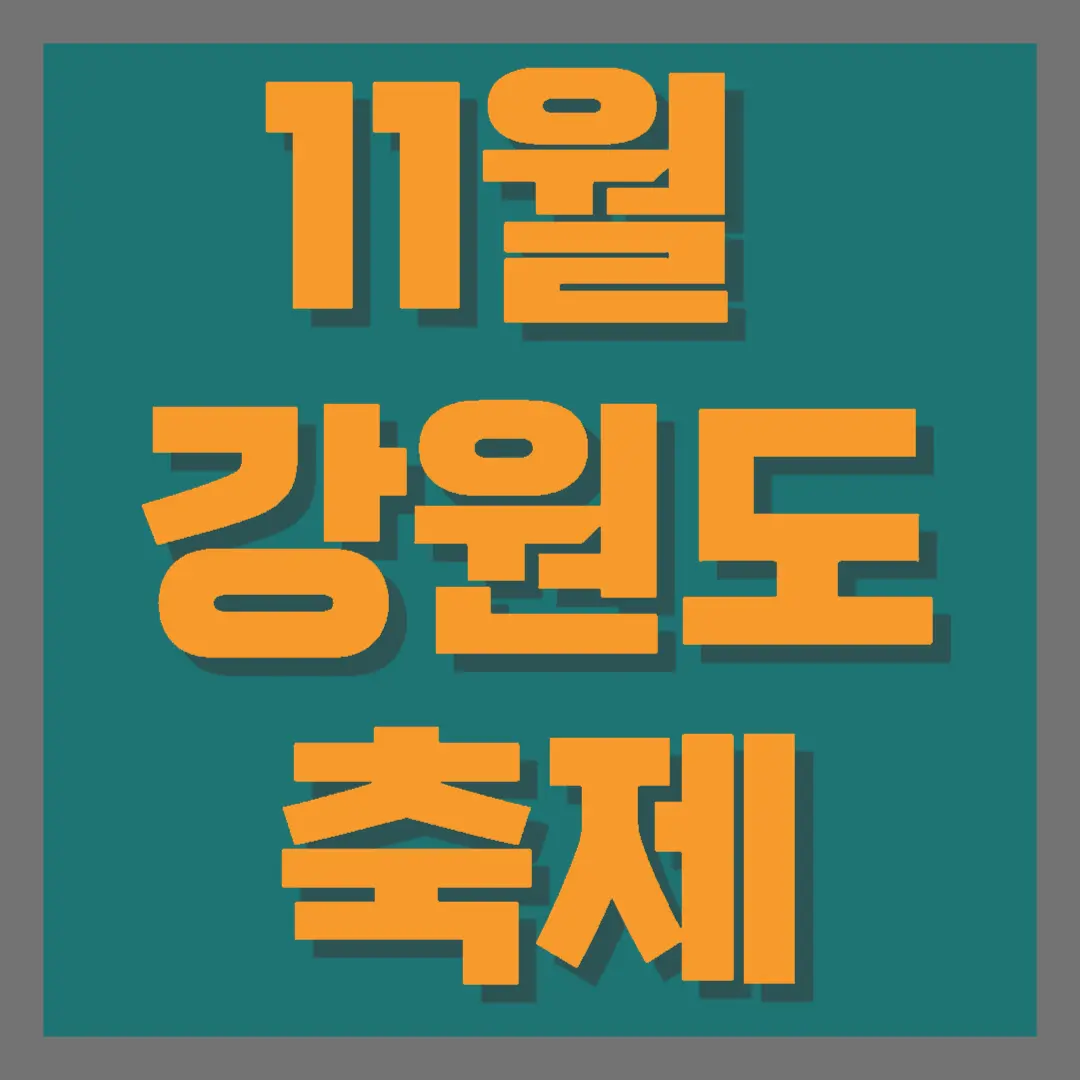 11월강원도 가을 축제가볼만한곳