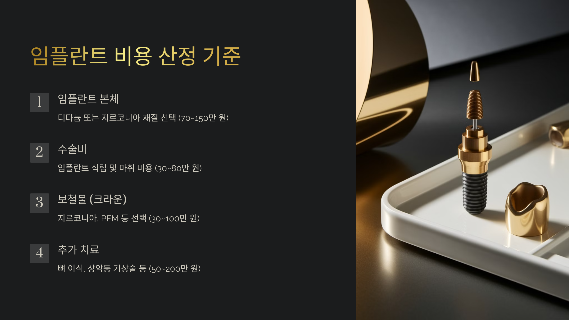 임플란트 비용 산정 기준