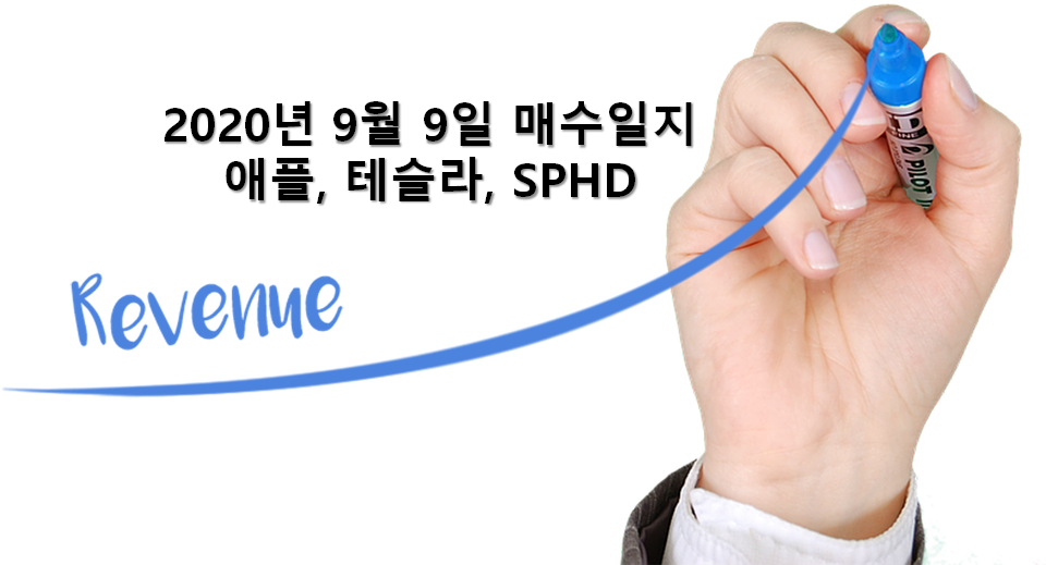  9월 9일 매수일지 : 하락장을 대하는 마음가짐 (애플, 테슬라, 월배당 ETF SPHD 매수, 예적금 대신 미국 주식에 투자하는 이유)