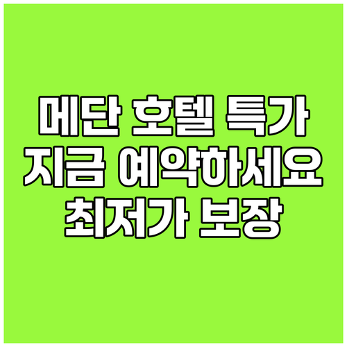 메단 호텔 특가 정보 공개 지금 예약