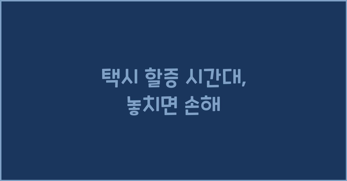 택시 할증 시간대