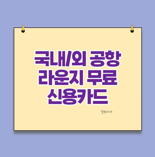  전세계 공항 라운지 무료이용 연회비 3만원 신용카드 3개 추천