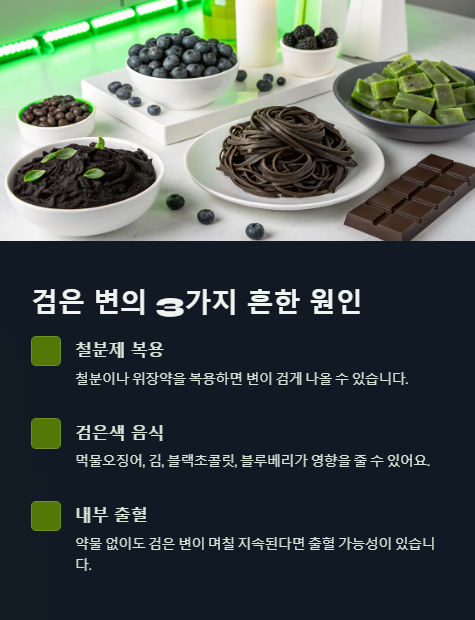 검은 변의 흔한 원인