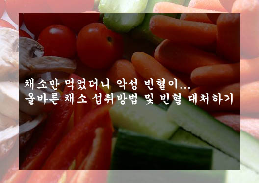  채소만 먹었더니 악성 빈혈이...올바른 채소 섭취방법 및 빈혈 대처하기