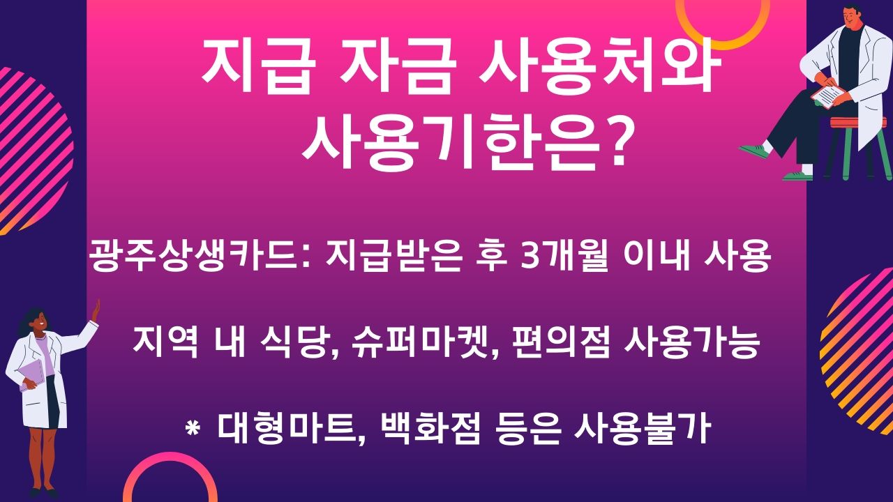 광주 긴급생계비지원 생계지원비 광주상생카드 자금 사용처