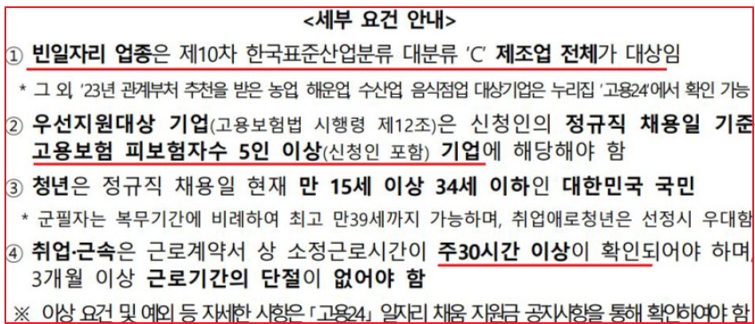 일자리 채움 청년지원금 혜택 내용 신청방법 총정리(선착순 최대 200만원)