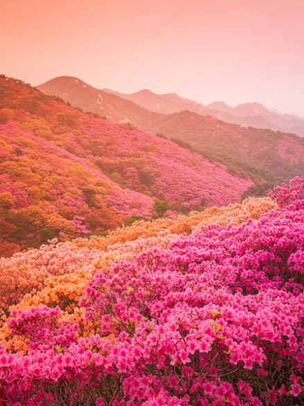 진달래 개화 및 절정 시기