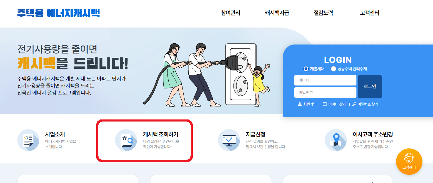 에너지 캐시백 신청 (방법)