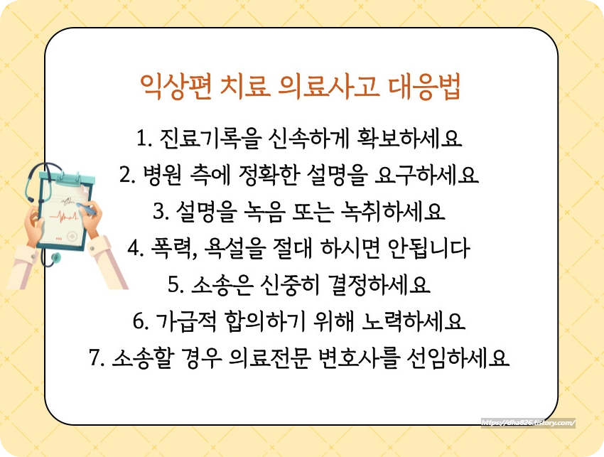 익상편 치료 의사의 주의의무