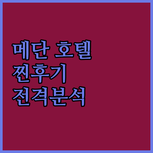 실제 투숙객 후기로 알아보는 메단 호