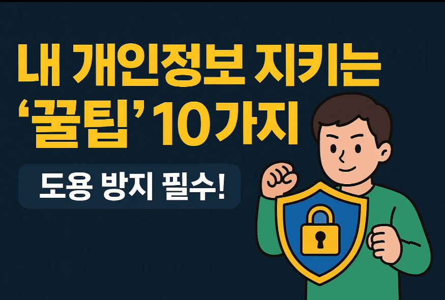 내 개인정보 지키는 '꿀팁' 10가지 (도용 방지 필수!)