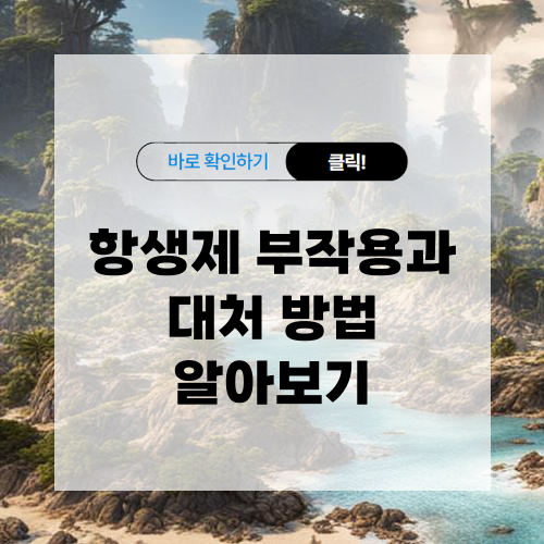 항생제 부작용과 대처 방법 알아보기