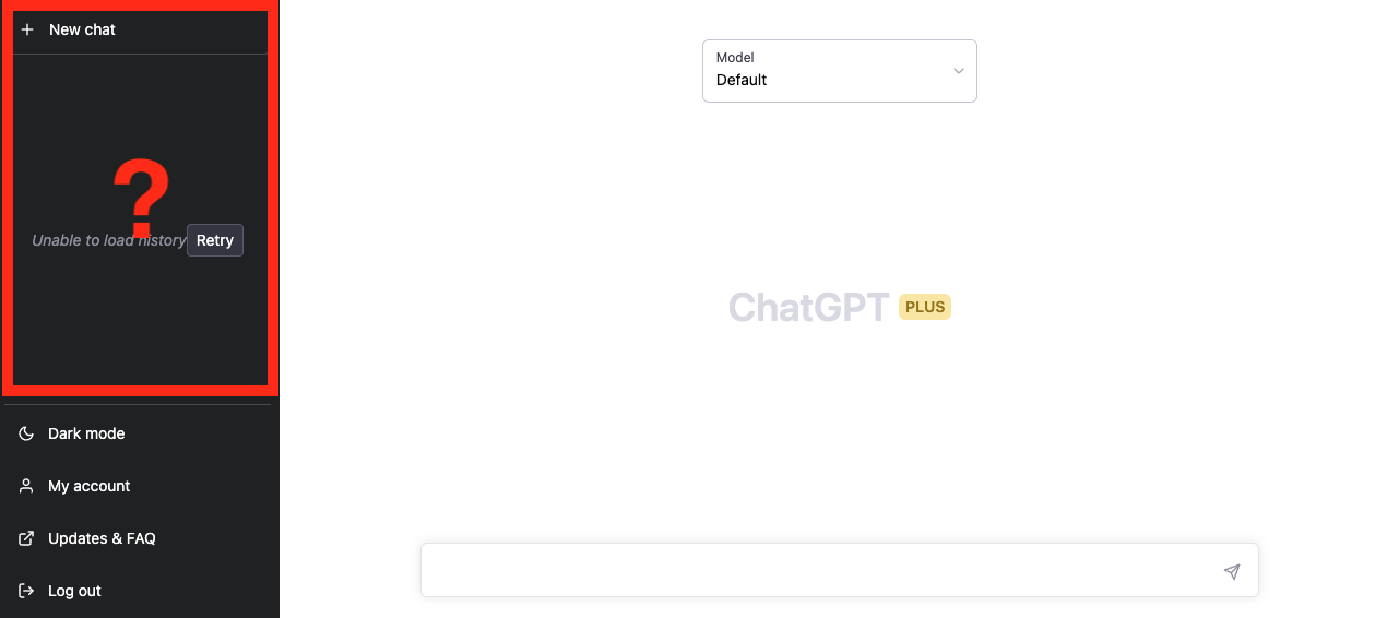 ChatGPT 오류 화면