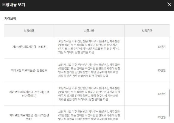치아보험-실속보장-주요보장