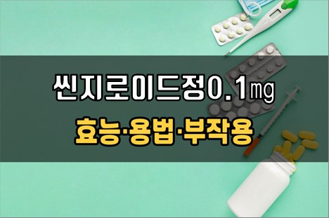  씬지로이드정0.1mg 복용 전 필수확인 3가지! 효능·효과, 복용법, 주의사항(부작용)