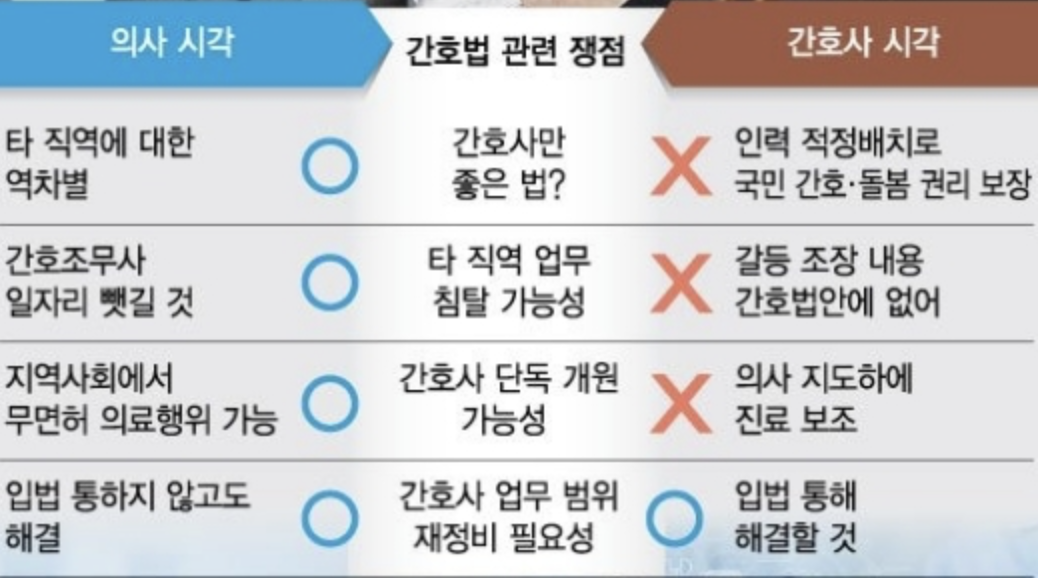 간호법 관련 주요 쟁점