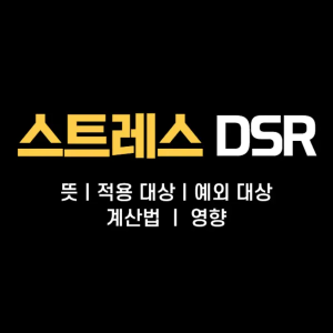 스트레스 DSR 뜻 적용대상 예외대상 계산법 계산기