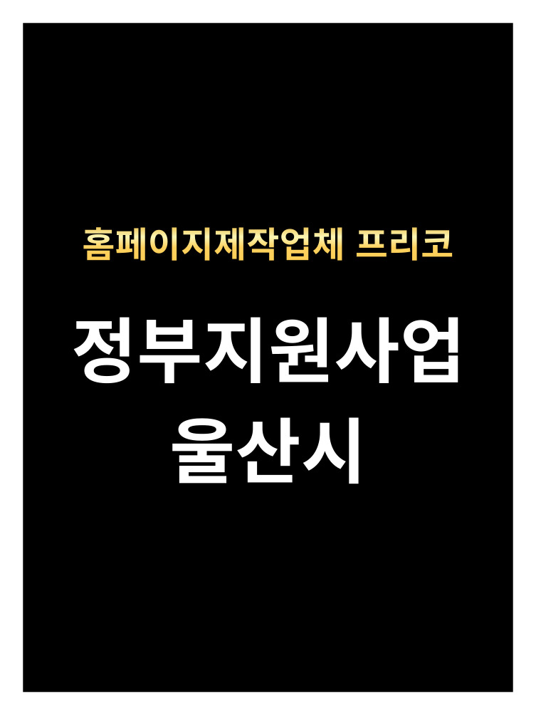 홈페이지제작업체 홈페이지제작 정부지원사업