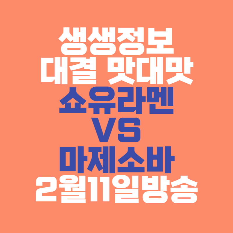생생정보 쇼유라멘 VS 마제소바