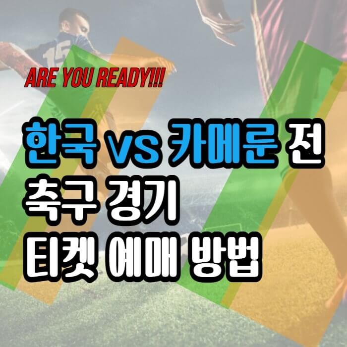  대한민국 카메룬전 축구 경기 티켓 예매 방법