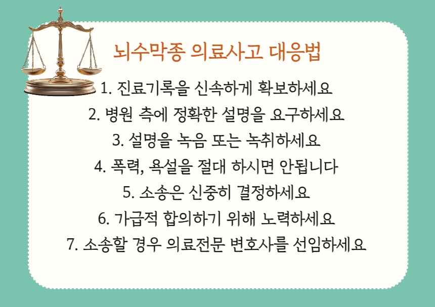 뇌수막종 의료사고 대응