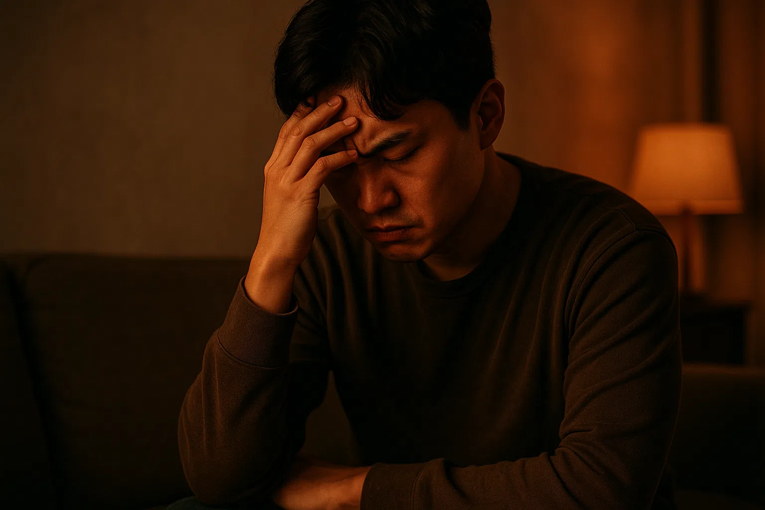분노 후 자책하는 남성